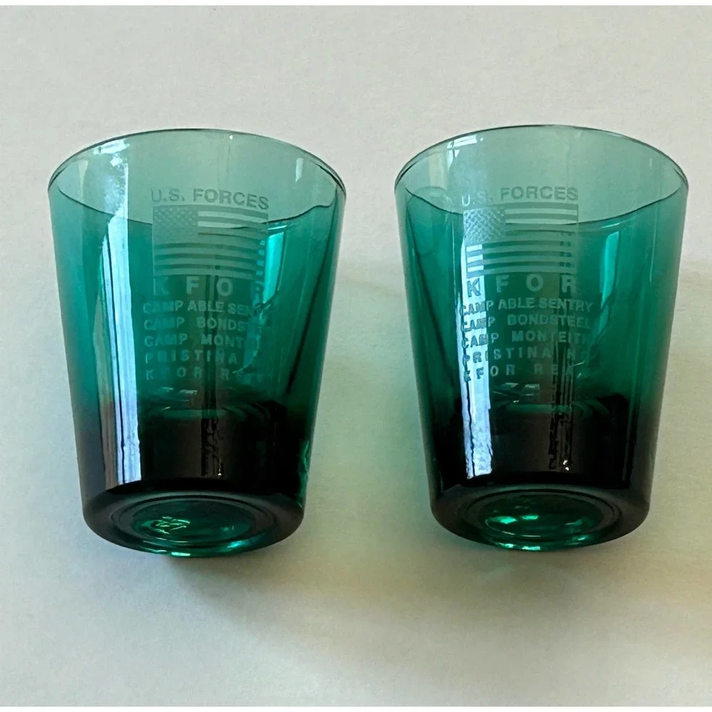 Set Of Two U.S.‎ Forces~Task Force Falcon Shot Glasses